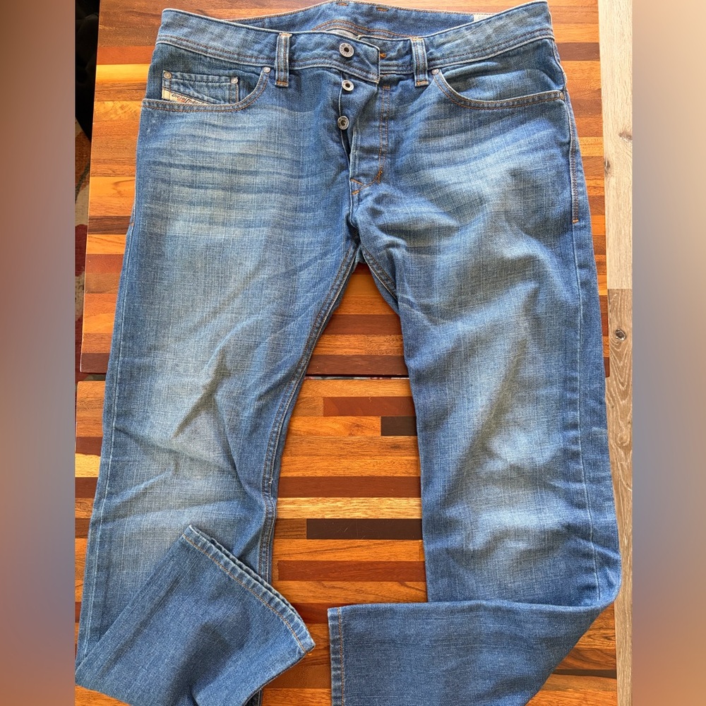 Diesel Men's Blue Straight Jeans